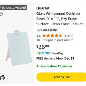 Glass Whiteboard Easel